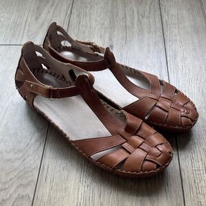 PIKOLINOS Brown/Tan Leather Closed Toe Strap Sandals Women’s Size 11 (42)